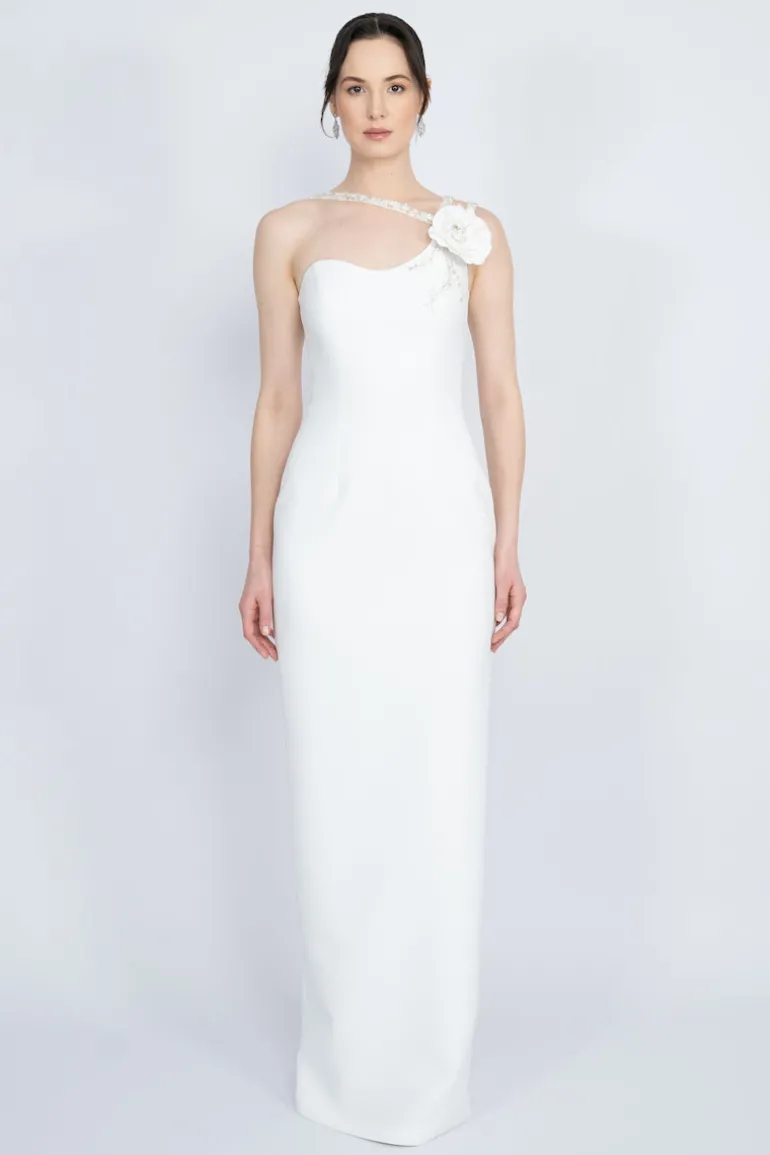 Dresses<CULT MIA ONE-SHOULDER LONG DRESS White