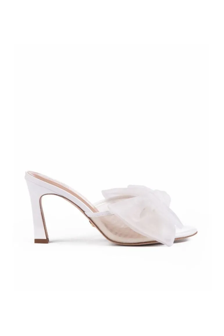 Heels<CULT MIA BOW MULES White Patent