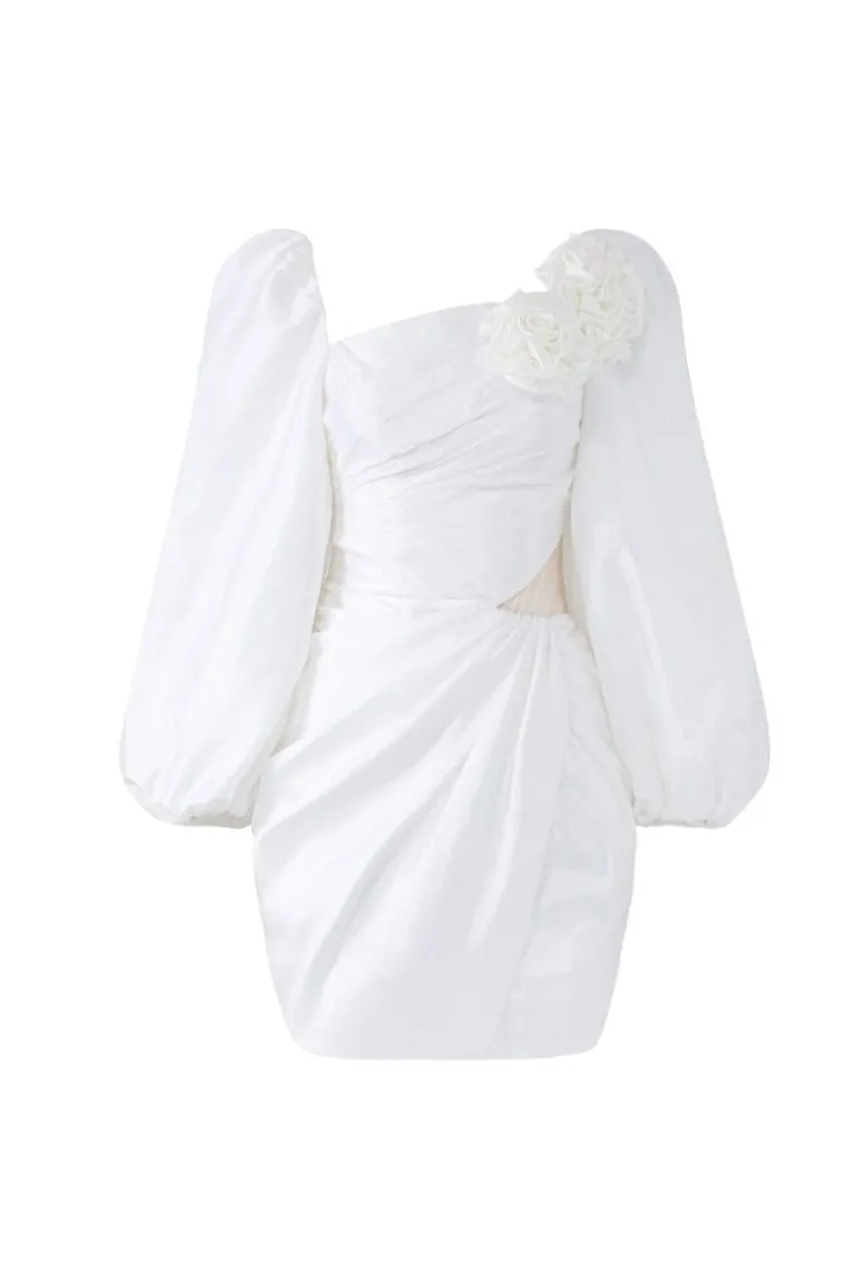 Dresses | Mini Dresses<CULT MIA PRESLEY SILK TAFFETA CUT-OUT MINI DRESS White