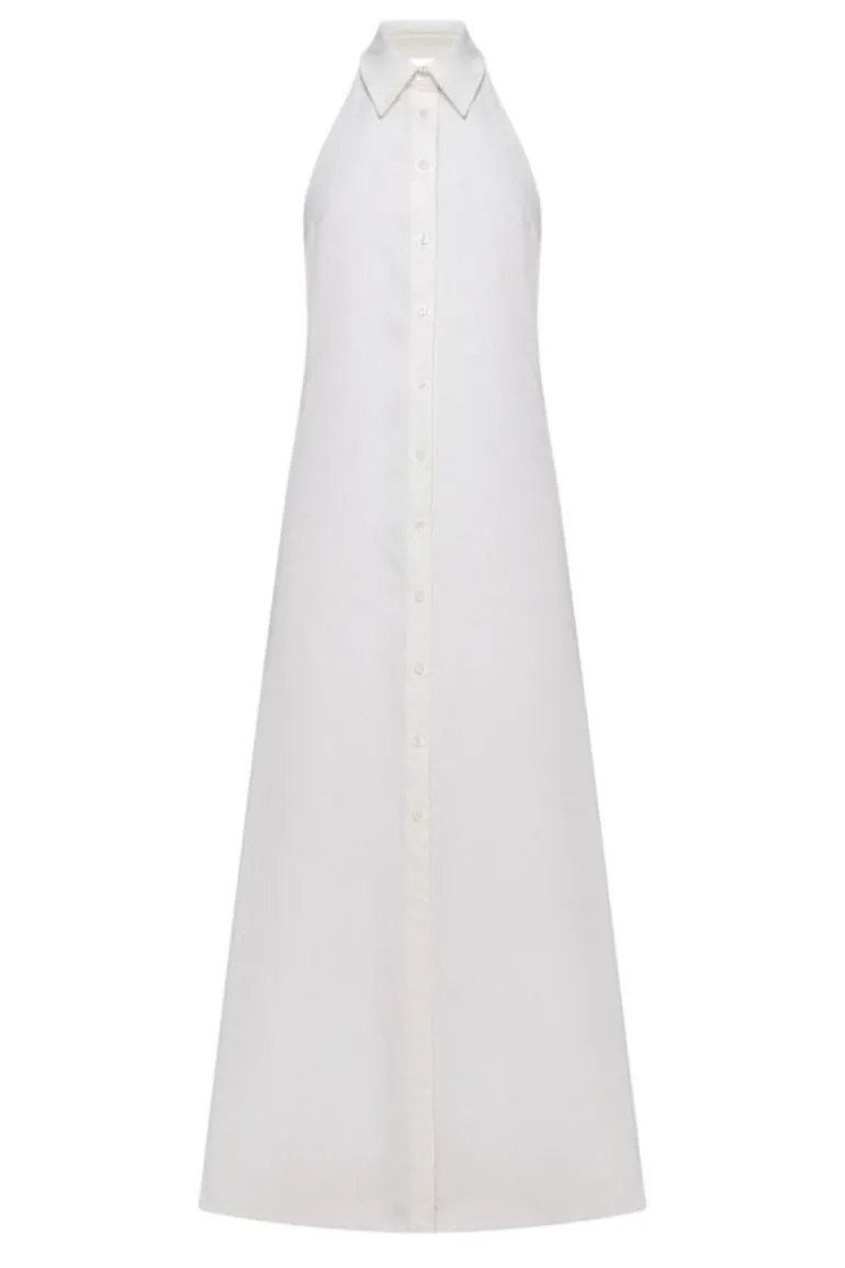 Dresses<CULT MIA SHIRT MAXI DRESS White