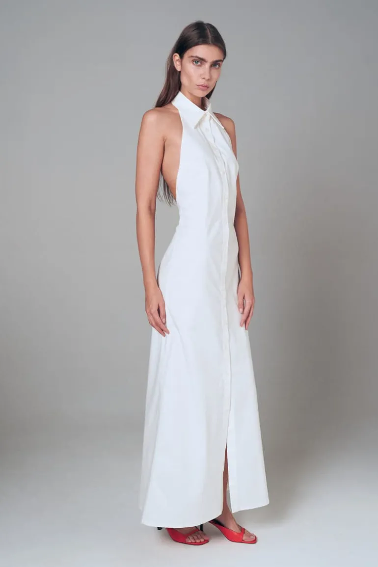 Dresses<CULT MIA SHIRT MAXI DRESS White