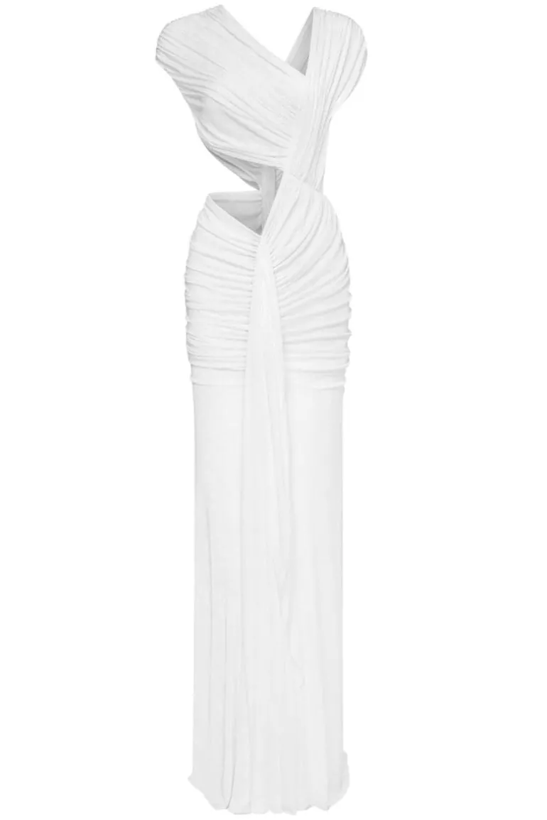Dresses<CULT MIA STORM CUT-OUT MAXI DRESS White