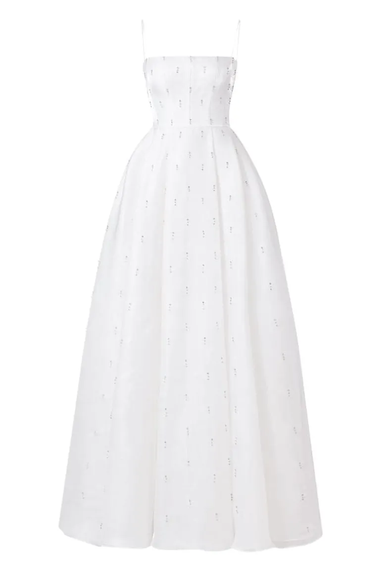 Dresses | Gowns<CULT MIA STRAPLESS STONE EMBELLISHED FULL DRESS White