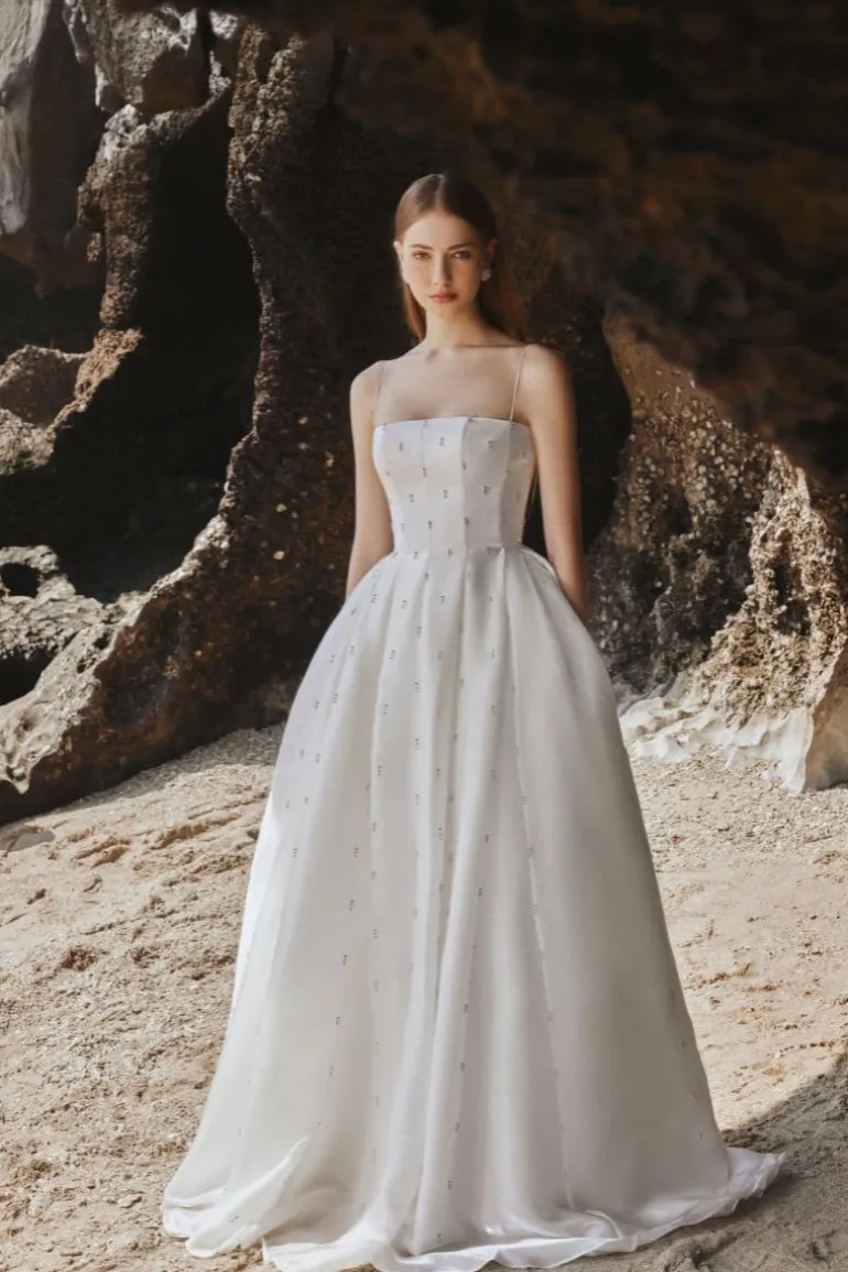 Dresses | Gowns<CULT MIA STRAPLESS STONE EMBELLISHED FULL DRESS White