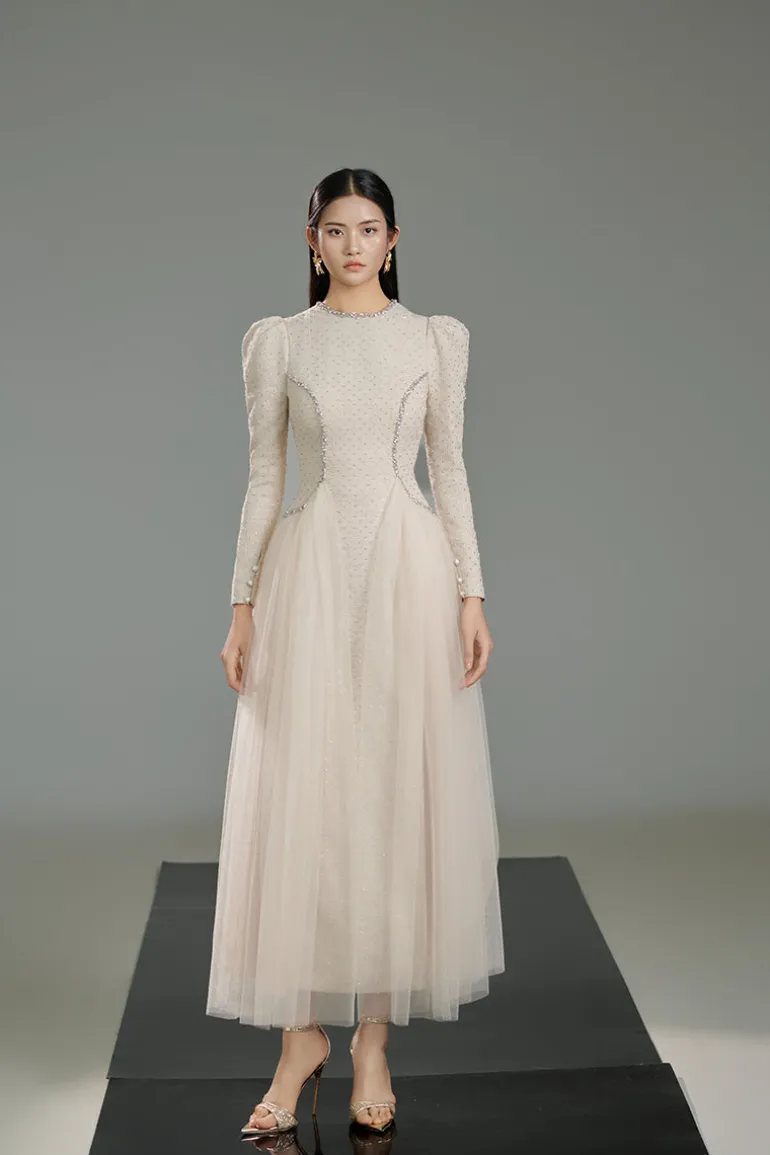 Dresses | Midi Dresses<CULT MIA TWEED A LINE MIDI DRESS IN White