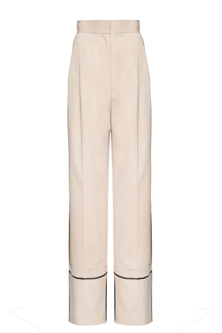 Pants<CULT MIA WIDE LEG BEIGE RIBBON PANTS Neutral