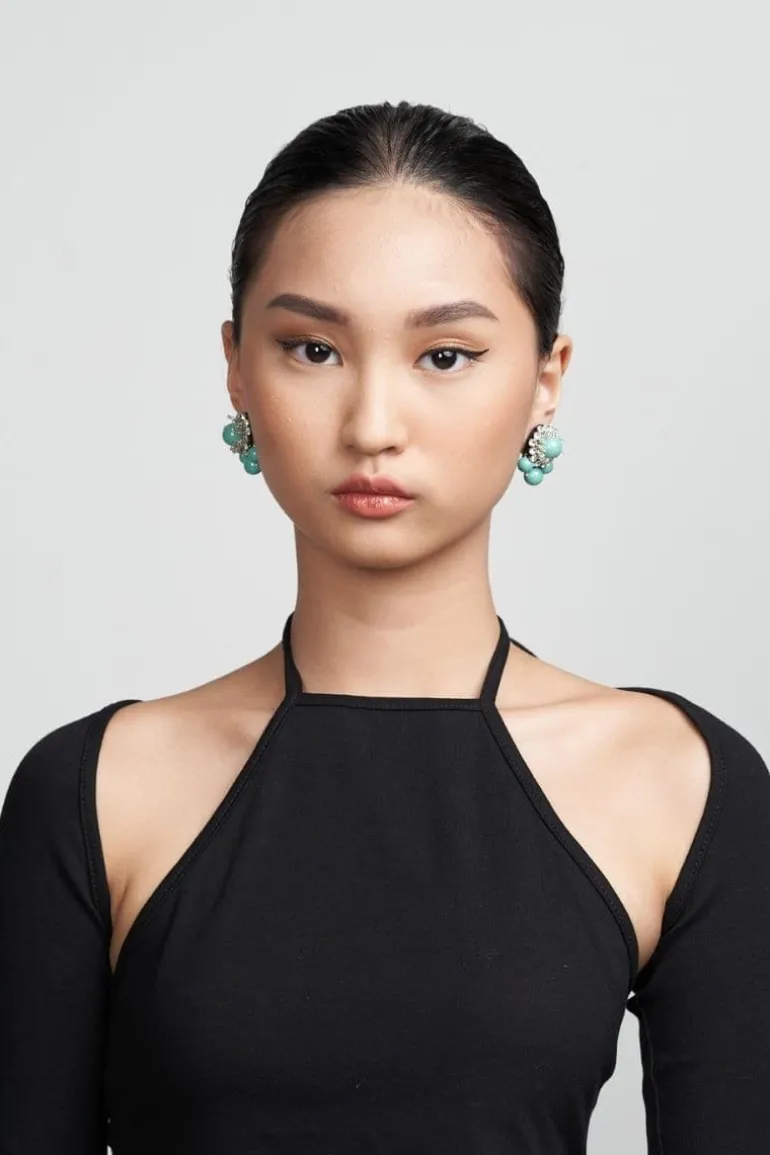 Earrings<CULT MIA WILLOW PEARL STUD EARRINGS Turquoise