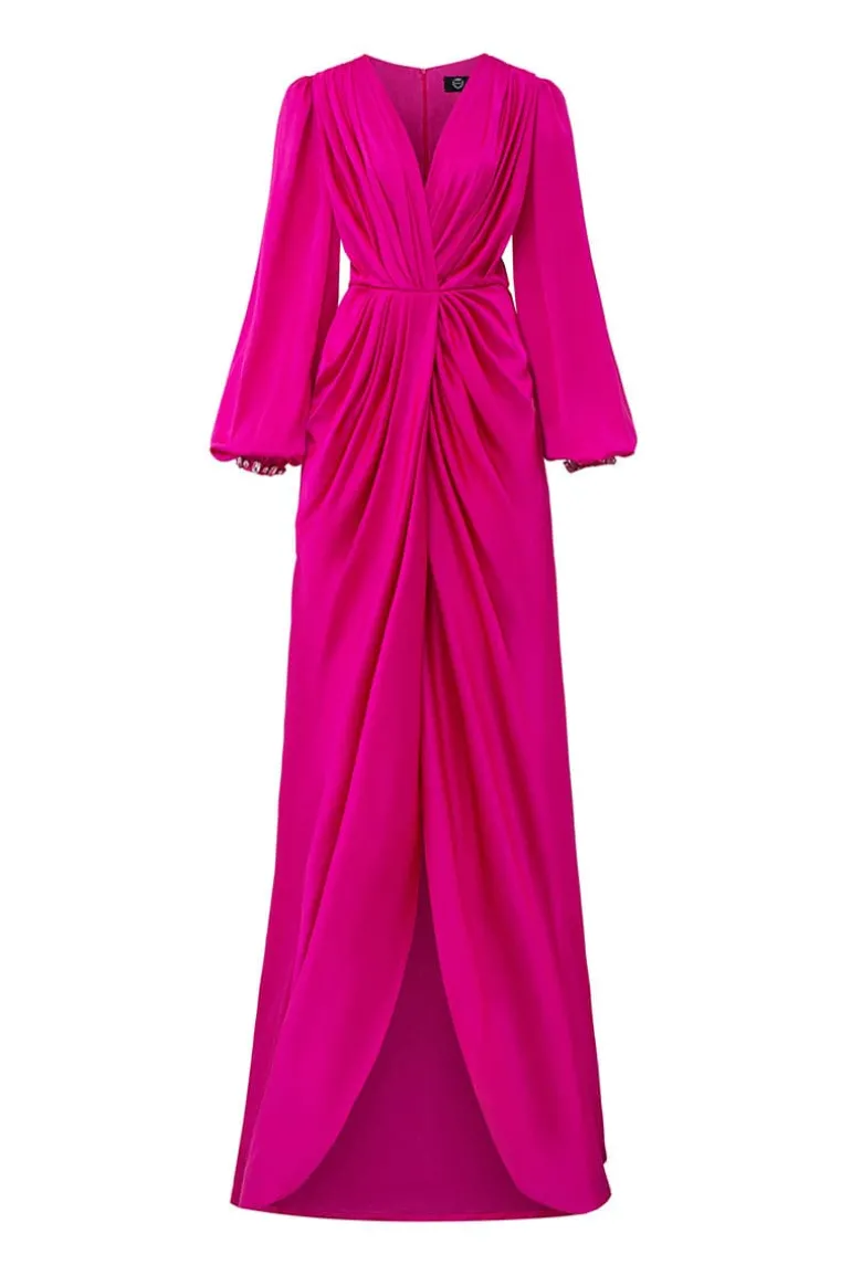 Dresses | Gowns<CULT MIA WRAPPED DRESS WITH WAIST DRAPED DETAIL Pink Peacock
