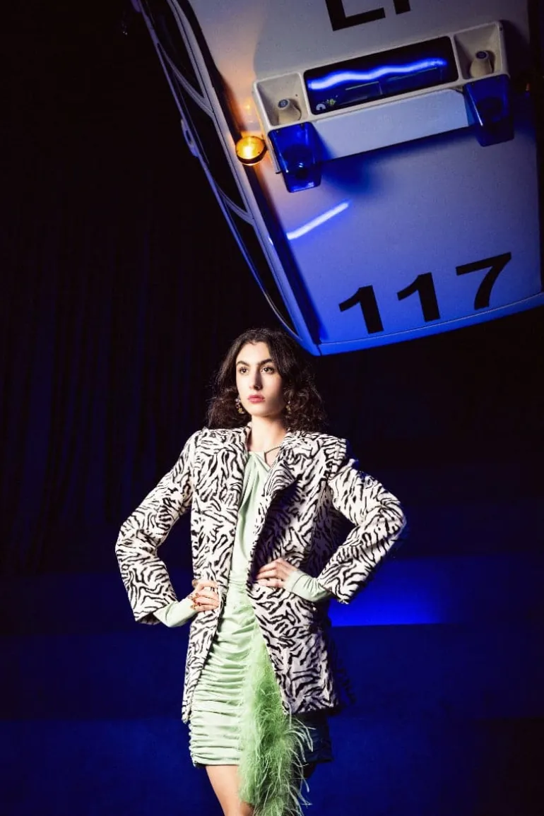 Blazers<CULT MIA PRINT FAUX FUR DOUBLE BREASTED BLAZER Zebra