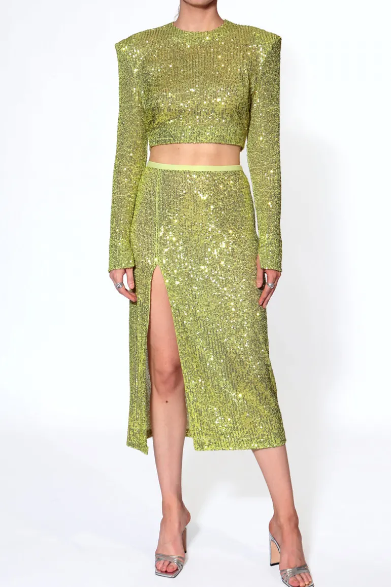 Tops<CULT MIA ZOEY BLOUSE IN Lemon Sparkle
